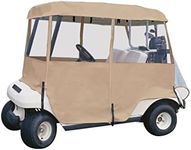 Classic Accessories Fairway Deluxe 4-Sided 4-Person Golf Cart Enclosure, Tan