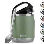 Campo Libre.® Food Flask 600ml – Insulated Lunch Box with Spoon, BPA-Free Hot & Cold Food Container for Soup, Porridge, Baby Food, Camping or School – Leakproof & Ideal for On-the-GO, Moss