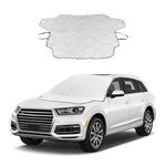 Ziciner Car Windshield Snow Cover, 61.4'' x 53.1'' Magnetic Front Windshield Cover with 4 Layers Protection, Auto Snow, Ice, Sun, Frost Defense, Universal Winter Exterior Accessories