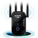 QLOCOM WiFi Extender Booster Blazing-Fast 1200Mbps WiFi Booster Range Extender Dual Band 5GHz & 2.4GHz Wireless Internet Booster/Hotspot with 2600 Sq.Ft Wider Coverage, Easy Setup, UK Plug