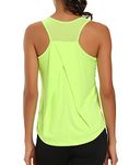 Aeuui Womens Workout Tops for Women Racerback Tank Tops Mesh Yoga Shirts Athletic Running Tank Tops Sleeveless Gym Clothes Fluorescent Yellow