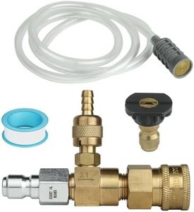 ESSENTIAL WASHER Pressure Washer Chemical Injector Kit | Adjustable Downstream Injector For Pressure Washer | 4' Hose With Grey Filter Built In Check Valve | 3/8" Inch Quick Connect Connectors