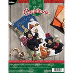 Bucilla 18-Inch Christmas Stocking Felt Appliqué Kit, 85467 Black Bear Bonfire