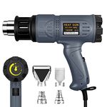 SEEKONE Industrial Heat Gun 1800W 122℉~1202℉(50℃-650℃) Variable Temperature Control with Two Temp-settings, Overload Protection, Four Nozzle Attachments for Shrinking PVC, Bending Pipe, Removing Paint