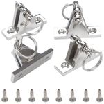 4 Pack Bimini Top Deck Hinge with Pin and Ring, 316 Stainless Steel, Free Installation Screws