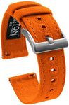 BARTON WATCH BANDS Quick Release Canvas Watch Band Straps, Pumpkin Orange, 20mm