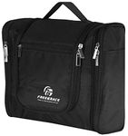 Premium Toiletry Bag by Freegrace - Large Travel Essentials Organizer - Durable Hanging Hook - for Men & Women - Perfect for Accessories, Cosmetics, Personal Items, Shampoo (Black)