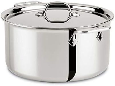 All-Clad 4508 Stainless Steel Tri-Ply Bonded Dishwasher Safe Stockpot with Lid/Cookware, Silver