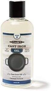 Cast Iron Seasoning Oil - Refined Coconut Oil for Cast Iron Skillets and Carbon Steel Cookware - Plant Based Vegan with No Mineral Oil to Prevent Rust for a Cleaner Non-Stick Pan - For Cleaning and Restoring Kitchen Cookware