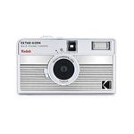 KODAK EKTAR H35N Half Frame Film Camera, 35mm, Reusable, Focus-Free, Bulb Function, Built-in Star Filter, Coated Improved Lens (Film & AAA Battery are not Included) (Striped Silver)