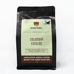 Green Coffee Beans 227g - Unroasted Raw Coffee Beans For Home Roasters And Roasting - Colombia Excelso - Brown Bear - Washed Process - Arabica Castillo Caturra Colombia Typica