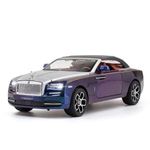 FEXXA 🏎️ Scale Exclusive Alloy Metal Pull Back Die-cast Car Model with Sound Light Mini Auto Toy for Kids Metal Model Toy Car with Sound and Light (1.24 Scale- Rolls Royce Down-Purple)