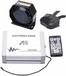 AS Car Siren Kit PA2000E2-SPK0021 4-Piece Pack 100W with Siren Box Speaker Dual Remotes Fit for Police, Ambulance, Fire, Traffic and Engineering Vehicles