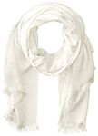 Calvin Klein Women's Logo Pashmina Scarf, Eggshell, One Size