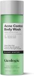 Geologie Acne Control Body Wash | Fresh Eucalyptus | 2% Salicylic Acid + 1.5% Glycolic Acid | Clears Body Acne & Prevents Breakouts | For Men & Women | No Benzoyl Peroxide | 8.4 oz