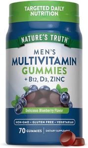 Mens Multivitamin Gummy | 70 Count | Vegetarian, Non-GMO, Gluten Free | with B12, D3, Zinc | Blueberry Flavor | by Nature's Truth