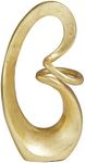 Deco 79 Aluminum Metal Abstract Decorative Sculpture Swirl Home Decor Statue, Accent Figurine 7" x 4" x 13", Gold