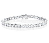 Diamond Treats Womens Tennis Bracelet, Solid 925 Sterling Silver Bracelet for Women and Teen Girls with 4mm AAA White Cubic Zirconia Stones, 7.5 inch Ladies Eternity Bracelet, Jewellery Gift for Women