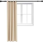 Sunnydaze 52 x 95-Inch Outdoor Room-Darkening Curtain with Grommet Top - Includes Tieback - Beige