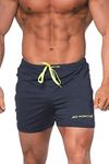 Jed North Men's Fitted Shorts Bodybuilding Workout Gym Running Tight Lifting Shorts Navy Large