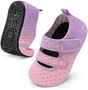 BARERUN Water Shoes Toddler Girls Water Shoes Quick Dry Barefoot Aqua Shoes Swim Pool Beach Shoes Non Slip Breathable Sandals Lightweight Summer House Slippers Pinkpurple 3.5-4.5