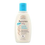 Aveeno Baby Daily Moisture Wash and Shampoo (100ml) | Cleanses hair & body | Oat kernel extract & glycerin | Tear-free, soap-free, paraben-free, hypoallergenic | US #1 Pediatrician recommended