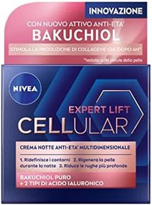 NIVEA CELLULAR EXPERT LIFT Crema Notte Anti-età Multidimensionale 50 ml, Crema viso notte con Bakuchiol Puro e 2 tipi di Acido Ialuronico, Crema antirughe da notte