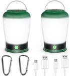 LETOUR 2 Packs Camping Light, Camping Lantern Rechargeable 2000 mAh Portable Tent Light 6 Lighting Modes, Waterproof Emergency Tent Lamp Outage