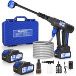 Cordless Pressure Washer, 6 in 1 Portable Power Washer, cordless power washer with 2 Battery, Battery Pressure Washer with 5M for Car/Floor/Garden Cleaning & Watering (Blue)