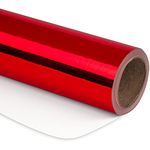 RUSPEPA Red Metallic Wrapping Paper - Solid Color Paper Perfect for Wedding, Birthday, Christmas, Baby Shower - 17.3 Inches X 32.8 Feet