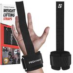 ProFitness Weight Lifting Straps - Wrist Straps for Weightlifting - Padded Workout Wrist Wraps for Men | Lifting Straps Gym as Workout Straps for Men - Weightlifting Wrist Straps (Black/White)