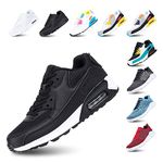 Running Shoes Mens Womens Lightweight Breathable Mesh Casual Outdoor Athletic Air Trainers Non Slip Fashion Comfortable BlackWhite size 10