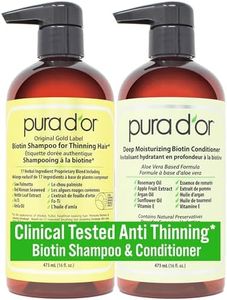PURA D'OR Biotin Original Gold Label Shampoo & Conditioner Set, 473ml x 2