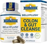 Simple Promise BellyFlush - Detox and Colon Cleanse Supplement - Milk Thistle Organic Supplement for Digestive Cleanse and Full Body Detox, With Bentonite Clay to Promote Digestive Health, 60 Capsules