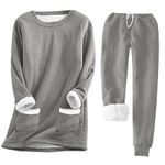 AMhomely Womens 2 Piece Outfits Clearance Sweatsuit Oversized Sweatshirt Lounge Sets Baggy Sweatpants Fleece Lined Thermal Oufits 2023 Fall Fashion with Pockets