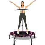 DARCHEN 150KG Rebounder Mini Trampoline for Adult, Indoor Small Trampoline for Exercise Workout Fitness, Upgrade Design Bungee Trampoline for Safer Quieter Bounce [100 CM]