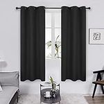 Deconovo Black Out Curtains 2 Panels 72 Inch Long, Blackout Thermal Insulated Curtains for Living Room, Nursery Room Darkening Curtains,38 x 72 Inch, Black, 2 Curtain Panels