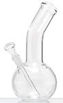 PLAIN MICRO BOUNCER GLASS BONG - H:23CM - Ø:40MM- SOCKET:14.5MM - LARGE WATER BOWL - ERGONOMIC (01194)