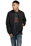 JACK & JONES Mens Rush Bomber Jacket - Black - Large