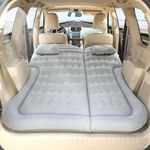 Handzee Car Air Mattress Inflatable Thickened Flocking Travel Camping Bed with Air Pump 2 Pillows Upgraded Honeycomb Structure Mobile Cushion Portable Sleeping Bed for SUV Trunk Rear Seat