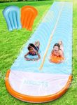 Sloosh 32.5ft Water Slide with 2 Inflatable Boards,Double Lane Lawn Water Slip Sprinkler Long Slides with for Kids Adults Backyard Summer Outdoor Toy