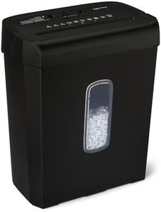 Amazon Basics 6-Sheet Cross-Cut Paper Shredder and Credit Card Shredder, 3.7 Gallon, Black