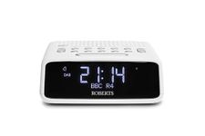 Roberts ORTUSDAB FM/DAB/DAB+ Bedside Alarm Clock with large LCD VA Display, white