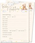 20 x Baby Prediction Cards from Olivia Samuel - Baby Shower Game – Unisex Neutral Teddy Bear Design - Made in The UK