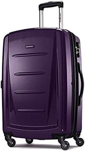 Samsonite Unisex-Adult Winfield 2 Hardside Luggage with Spinner Wheels, Purple, Checked-Medium 24-Inch, Winfield 2 Hardside Luggage with Spinner Wheels