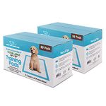 Best Pet Supplies Disposable Puppy Pads for Whelping Puppies and Training Dogs, 100 Pack, Ultra Absorbent, Leak Resistant, and Track Free for Indoor Pets, Floor Protection - Baby Blue, 36 x 27.5