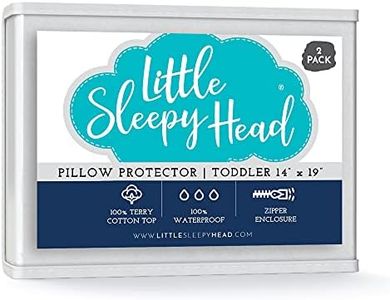 Little Sleepy Head Toddler / Travel Pillow Protectors for Pillows 13x18 and 14x19 (2-Pack)