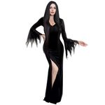 Spooktacular Creations Women Vintage Gothic Long Dress, Black Floor Length Witch Dress Costume for Halloween Cosplay-L