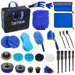 Bemece 29 Piece car detailing kit, car cleaning kit for Cleaning Wheels, Interior, Exterior, Leather, Dashboard, Vents (Blue)…