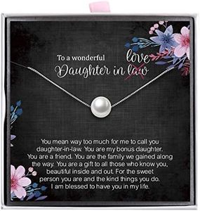 ALoveSoul Daughter in Law Gifts - Sterling Silver Single Pearl Necklace Birthday Gift Wedding Gift for Bride